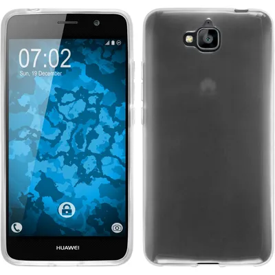 Produktbild von PhoneNatic Case kompatibel mit Huawei Enjoy 5 - weiß Silikon Hülle transparent + 2 Schutzfolien