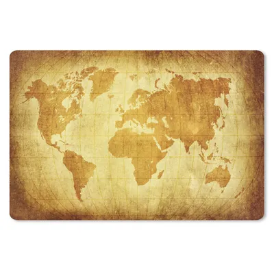 Produktbild von MuchoWow® Schreibtischunterlage Weltkarte - Papyrus - Braun - Kinder - Jungen - Mädchen 60x40 cm - XXL Mauspad - Großes Mauspad