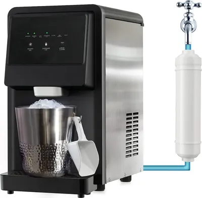 Produktbild von GOPLUS Eiswürfelmaschine mit Selbstreinigung, Eisproduktion von 26,4kg/D, automatischer Eiswürfelbereiter für Zuhause & Büro
