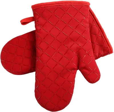 Produktbild von Ofenhandschuhe, hitzebeständige Ofenhandschuhe und Topflappen-Set, rutschfestes Silikon-Design, geeignet zum Kochen, Backen, Grillen