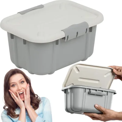 Immagine prodotto di Scatola di plastica con coperchio 8 L Contenitore universale per documenti, giocattoli
