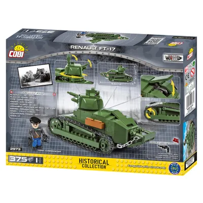 Obrázek produktu pro COBI Small Army Renault FT-17, vojenské, vojáci, tank, hračka, stavební kostky, 375 dílů, 2973