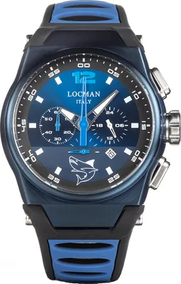 Produktbild von 0555B02S-BLBLSKSB Italy Herrenuhr Mare schwarz/blau PVD Chrono Ref. 0555 Locman