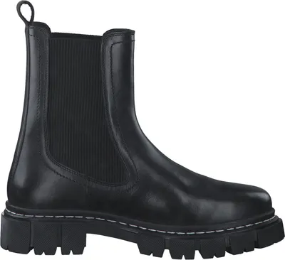 Produktbild von s.Oliver Damen Chelsea Boot Stretcheinsätze Leder Warmfutter 5-26421-29, Größe:39 EU, Farbe:Schwarz