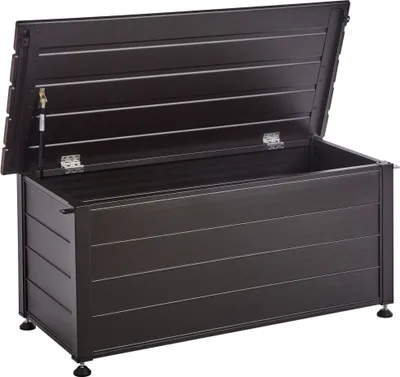 Obrázek produktu pro BELIANI Zahradní úložný box s víkem tmavě hnědý hliník 113 x 50 cm 190 L venkovní úložný nábytek