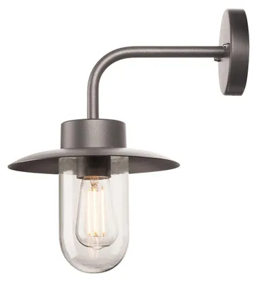 Wandaufbauleuchte Außen E27 IP44 60W anthrazit Aluminium Glas