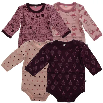 Immagine prodotto di tutine maniche lunghe bambina cotone 4 pezzi taglia 56