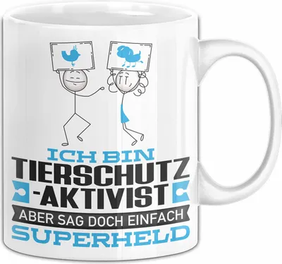 Produktbild von Tierschutzaktivist Geschenk Tasse Ich Bin Tierschutzaktivist Aber Sag Doch Einfach Superheld Lustige Geschenkdiee für Tierschutzaktivist Kaffee-Becher (Weiß)
