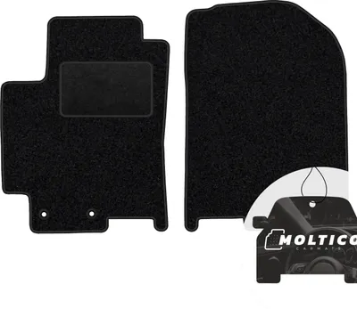Produktbild von moto-MOLTICO Vorne Fußmatten Auto Velours Autoteppiche Schwarz Automatten Set 2-teilig passend für Kia Rio IV, Stonic ab 2017