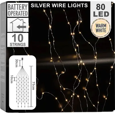 Produktbild von LED Lichterkette für Weihnachtsbaum, 80 LEDs, Batteriebetrieben
