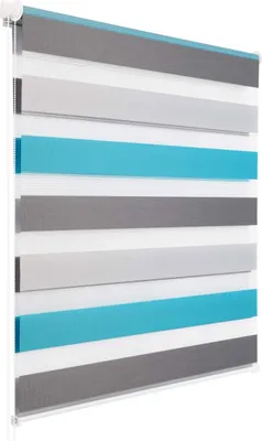 Produktbild von WOLTU Doppelrollo Weiss+Grau+Türkis : 60x150cm Größe: 60x150cm