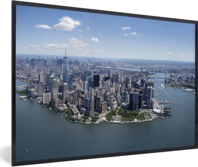 Produktbild von MuchoWow® Gerahmtes Poster New York - USA - Skyline 30x20 cm - Poster mit Schwarzem Bilderrahmen Wandposter Rahmen Foto Bilder - Kunstdruck - Bild-Poster