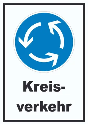 Produktbild von Schild Kreisverkehr A1 Rückseite selbstklebend