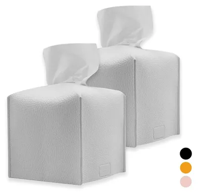 Zdjęcie produktu dla Pudełko na chusteczki kosmetyczne, pojemnik na chusteczki nawilżane, biały, 13x13x13 cm