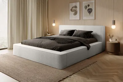 Produktbild von Polsterbett Alma Doppelbett Bettgestell Lattenrost mit Bettkasten (Farbe: Euphoria 01, Größe: 140x200 cm)