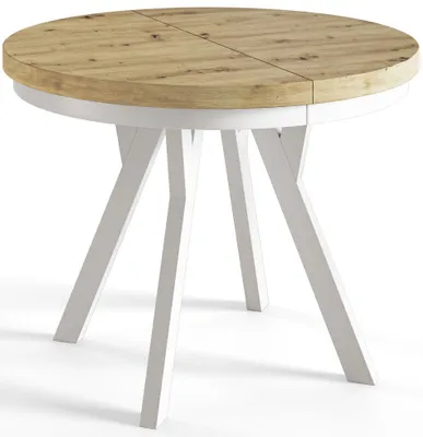 Produktbild von Esstisch Rund Evo, Moderner Esstich Ausziehbar, Tisch mit Stabile Konstruktion, Durchmesser 80 - 130 cm, Farbe Artisan