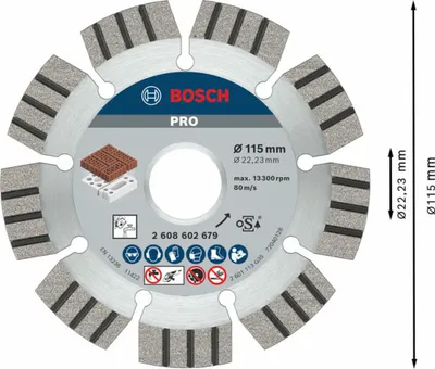 Produktbild von PRO Abrasive Diamanttrennscheibe, 115 x 22,23 mm