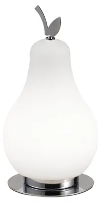 Imagen del producto de Lámpara de mesa LED Wilma 8W, 3000K, blanco/cromado, con atenuación táctil, IP20, 230V, diseño de metal y vidrio - Wilma