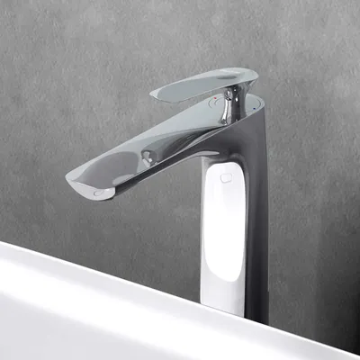 Produktbild von Mai & Mai Armatur Wasserhahn Bad Silber | Waschbeckenarmatur 28cm hoch | Badinstallationen Einhebelmischer in modernem WAM-7201