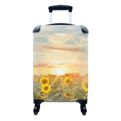Produktbild von MuchoWow® Koffer Handgepäck Trolley Rollkoffer Kleine Reisekoffer mit 4 Rollen - Sonnenblume - Sonne - Blumen - Cabin Size < 55x40x23 cm & 55x40x20 cm - Fotokoffer - Kabinenkoffer - Boardgepäck - Reise-Box - Reisekoffer - Reisegepäck - Koffer mit Bild - Trolley für Kinder