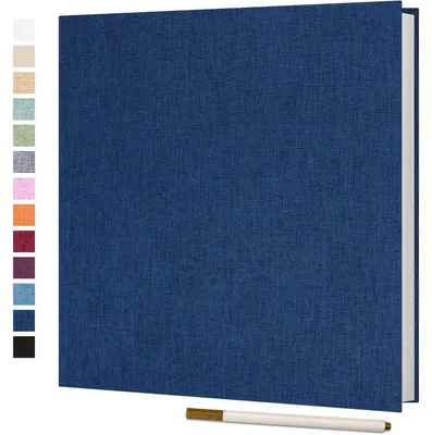 Produktbild von Fotoalbum zum Einkleben und Selbstgestalten, Leinenbezug, 40 weiße Seiten, Blau, 28x27cm