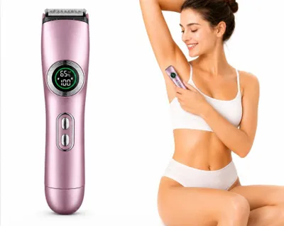 Produktbild von 2-in-1 Damen Haarentferner elektrisch, sanfter Rasierer für Körper& Intimbereich,wiederaufladbar 70 Min Laufzeit,LED Display,kompakt& reisefreundlich
