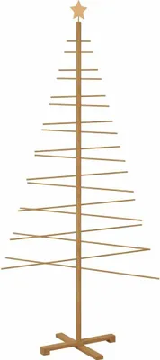 Zdjęcie produktu dla Drewniana choinka z podstawą Brązowy 210 cm Bambus