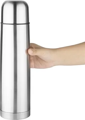 Produktbild von Olympia Isolierflasche 1L Edelstahl Vakuumverschluss für Heiß- & Kaltgetränke mit Trinkbecher
