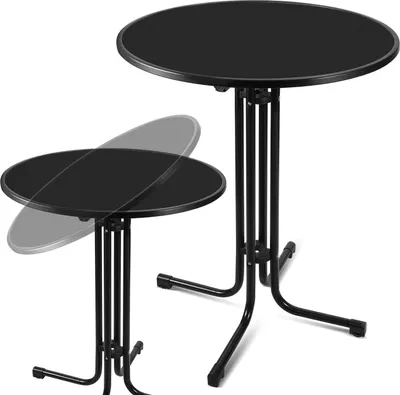 Produktbild von Aopunly 2x Stehtisch Klappbar Ø 80 cm Bistrotisch Partytisch Rund Schwarz Klapptisch, Outdoor