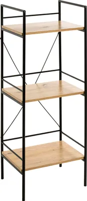 Produktbild von HAKU Regal Badregal Eiche hell, schwarz - MDF, Metall, B/H/T: 34x96x27 cm