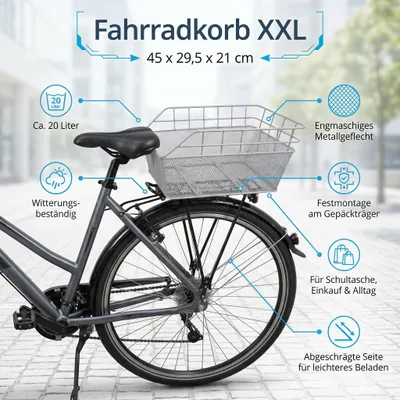 Produktbild von VDP - Fahrradkorb XXL 28L weiss (EAST_BJB-458_weiss) BJB-458