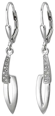 Produktbild von Ohrhänger aus 925 Silber matt 16 Zirkonia Ohrringe Boutons Ohrschmuck