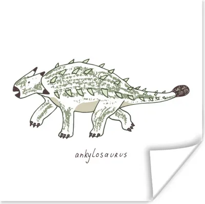 Produktbild von MuchoWow® Poster Kinderzimmer - Ankylosaurus - Dinosaurier - Kind - Mädchen - Kinder 50x50 cm - Wohnzimmerdekoration