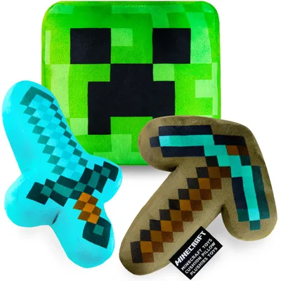 Produktbild von Minecraft Kuscheltier 3 Stück Plüsch Spielzeug ab 1 Jahr Plüschkissen Kinder Plüschtiere für Kinder Baby Jugendliche Gaming Geschenke Geburtstag