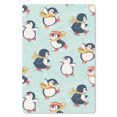 Produktbild von MuchoWow® Mauspad Mousepad Kinder - Pinguin - Schlittschuhe - Winter - Muster 40x60 cm - Mousepads - Maus Mat - Pad - Mausunterlage - Schreibtisch Accesoire