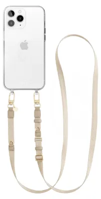 Produktbild von Lanyard strap - Beige - Transparant Cord Hülle  - Kompatibel mit iPhone 12 Pro