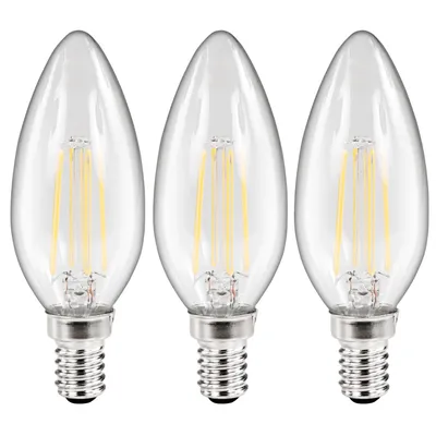 Produktbild von 3er-Sparpack LED Filament Set McShine, 3x Kerzenlampe, E14, 4W, 360 lm, warmweiß, klar