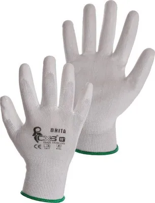 Obrázek produktu pro Rukavice nylonové Brita, dlaň polyuretan, velikost XL/10, bílé