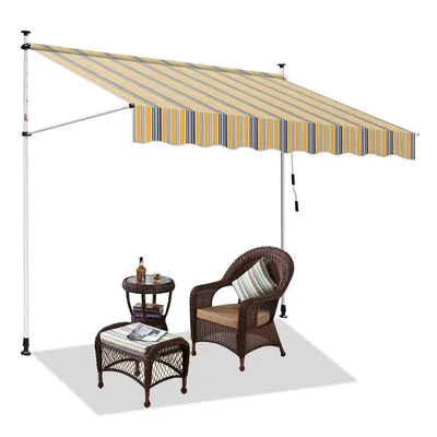 Immagine prodotto di Tenda da sole TolleTour senza foratura Tenda da sole con morsetti Tenda da sole per balcone e terrazza 250 cm Giallo Blu