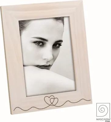 Produktbild von Fotorahmen Holz Metallkette mit Herz 13x18 cm Natur Mascagni A1551