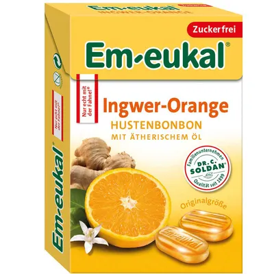 Immagine prodotto di Em eukal Box Zenzero Arancio Tosse Gocce Oli Essenziali senza zucchero 50g