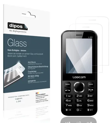Zdjęcie produktu dla 2 folie ochronne do Logicom L-241 - folia antywstrząsowa 9H, folia szklana dipos, wykonana z tworzywa sztucznego