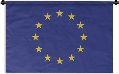 Produktbild von MuchoWow® Wandteppich Wandbehang Flagge - Europäische Flagge 60x40 cm Tapisserie Dekoration Wandtuch - Wanddekorationen