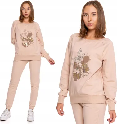 Zdjęcie produktu dla BLUZA DAMSKA MORAJ Bluza Klasyczny Krój Złoty Nadruk Kwiaty Modny XL