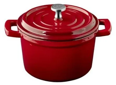 Image de APS 88330 Mini-casserole avec couvercle 5 STARS - fonte émaillée, 0,35 litre, rouge, compatible induction