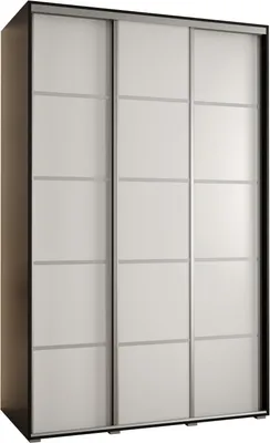 Produktbild von MEBLE KRYSPOL Davos 4 Schrank, drei Türen - 235,2x160x60 cm - Schwarz Weiß Silber
