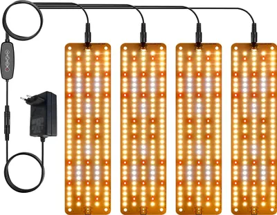 Zdjęcie produktu dla LED Plant Growth Light Board Full Spectrum Supplement Light for Indoor Plants Plant Grow Light Panel for Seedlings Veg Bloom Succulents z inteligentnym 24-godzinnym cyklem czasowym 3/6/12H 6 poziomów ściemniania, One Drag Four
