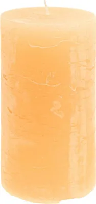 Produktbild von Elegante durchgefärbte Stumpenkerzen Apricot Hell, 2er Set, 85x150mm, Lange Brenndauer, 2 Stück