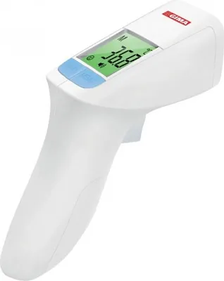 Produktbild von GIMA 25583, Fernabtastthermometer, Weiß, Stirn, Tasten, °C, °F, Körpertemperatur, Oberflächentemperatur
