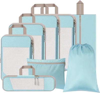Produktbild von Famanu Kofferorganizer Set 8 Teile - Kompressionspackwürfel für Koffer und Rucksack